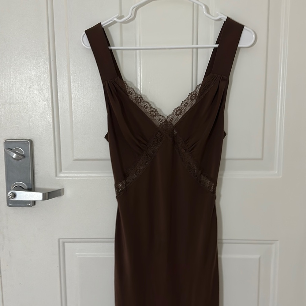 Reformation Provence dress in cafe